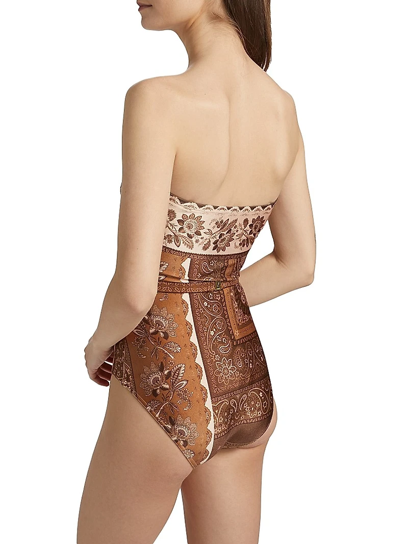 Lucky Mixed Print One-Piece Swimsuit