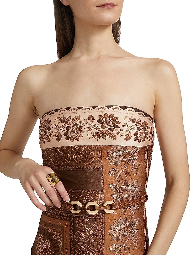 Lucky Mixed Print One-Piece Swimsuit