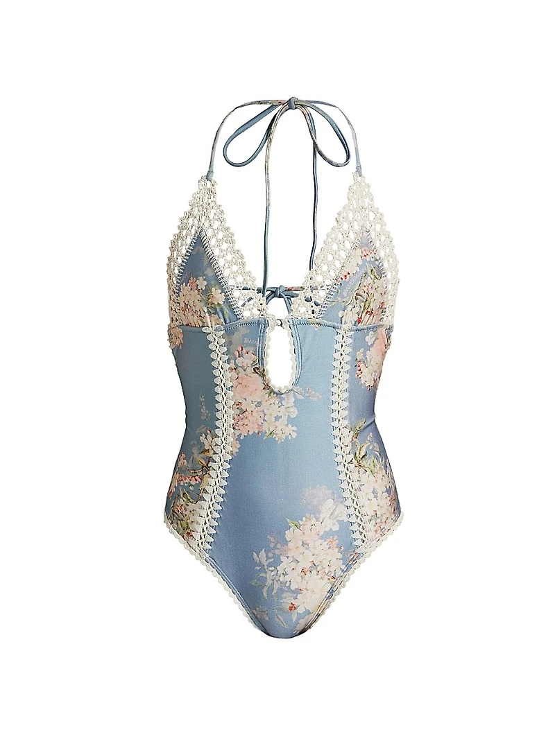 Cascadian Keyhole Crochet One-Piece Swimsuit