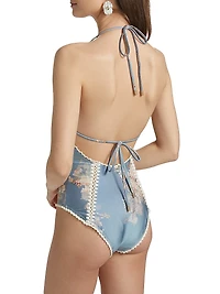 Cascadian Keyhole Crochet One-Piece Swimsuit
