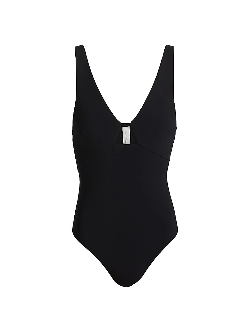 Rhiannon Plunging Cut-Out One-Piece Swimsuit