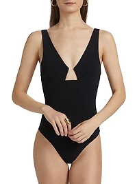 Rhiannon Plunging Cut-Out One-Piece Swimsuit