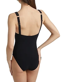 Rhiannon Plunging Cut-Out One-Piece Swimsuit
