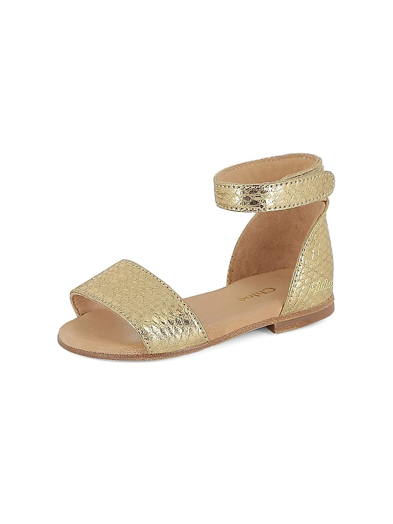 Baby Girl's & Little Metallic Leather Sandals