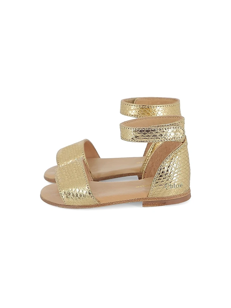 Baby Girl's & Little Metallic Leather Sandals