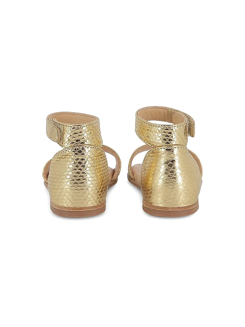 Baby Girl's & Little Metallic Leather Sandals