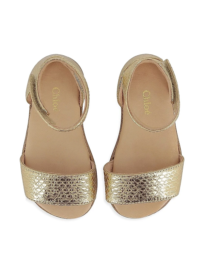 Baby Girl's & Little Metallic Leather Sandals