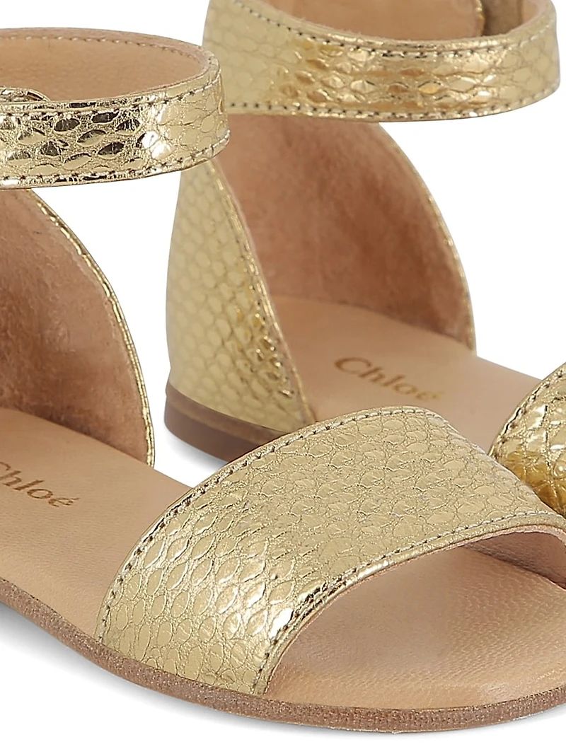 Baby Girl's & Little Metallic Leather Sandals