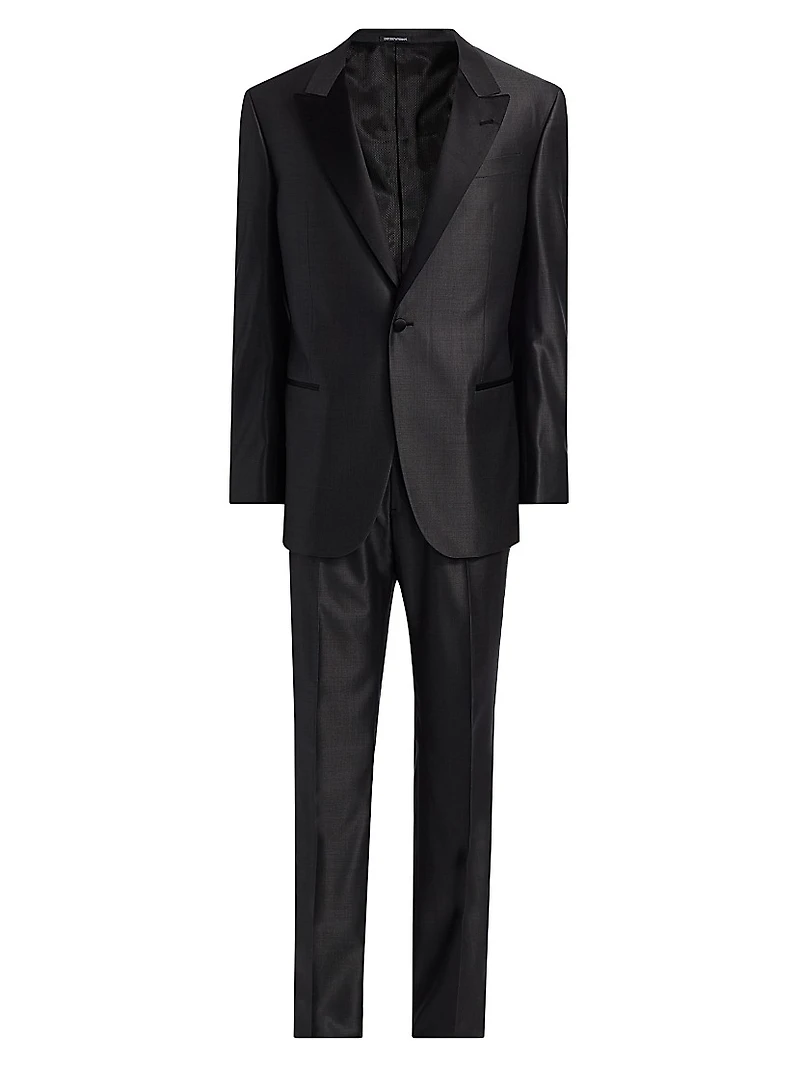 Shiny Wool-Silk Tuxedo
