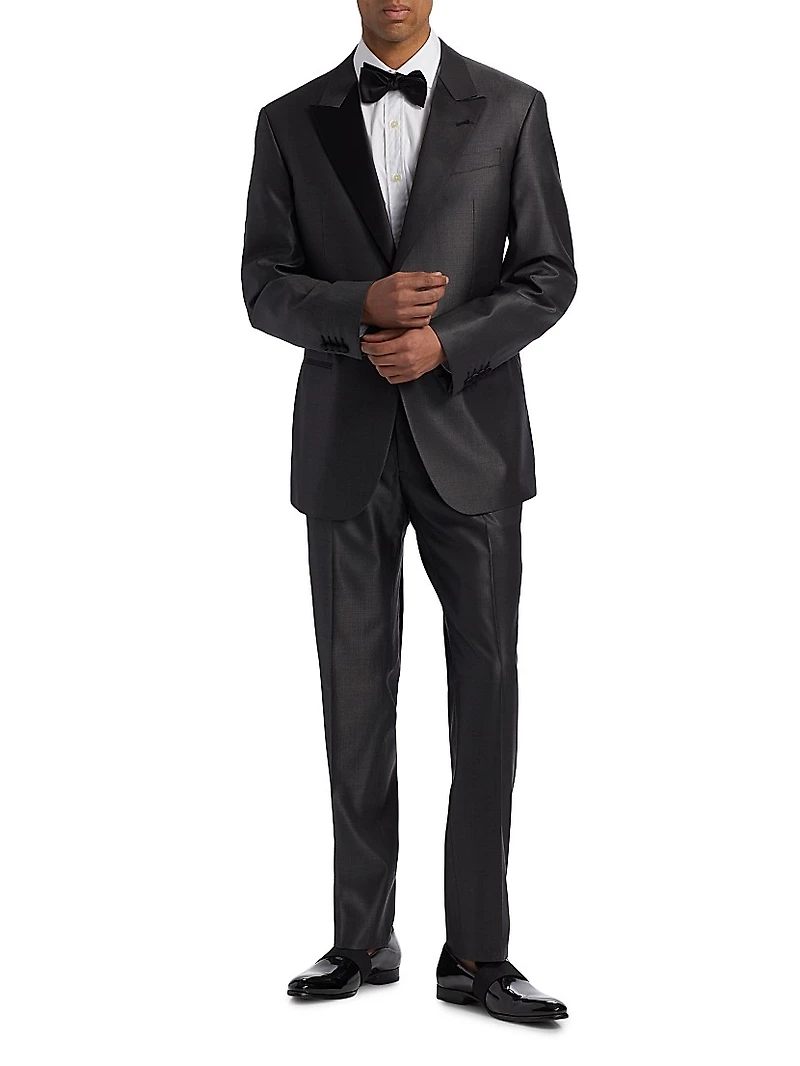 Shiny Wool-Silk Tuxedo