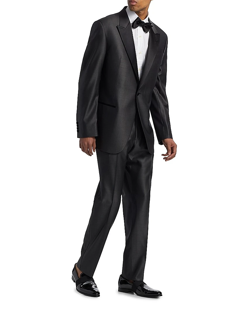 Shiny Wool-Silk Tuxedo