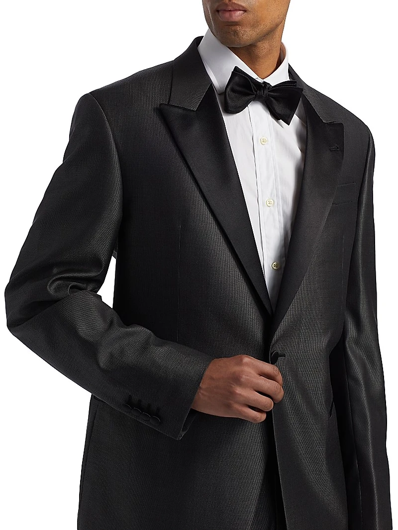 Shiny Wool-Silk Tuxedo