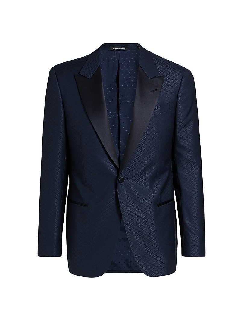 Diamond Grid Print Dinner Jacket