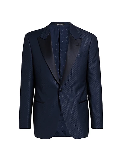 Diamond Grid Print Dinner Jacket