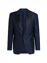 Diamond Grid Print Dinner Jacket