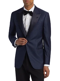 Diamond Grid Print Dinner Jacket