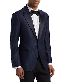 Diamond Grid Print Dinner Jacket