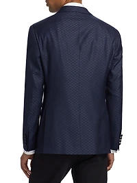 Diamond Grid Print Dinner Jacket
