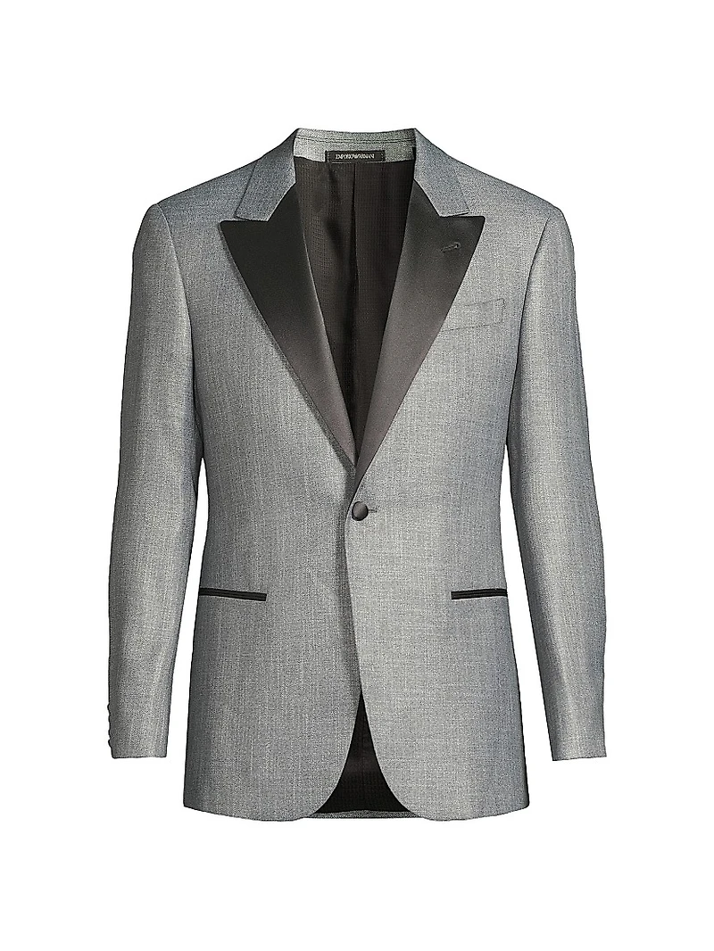 Satin-Lapel Woven Dinner Jacket
