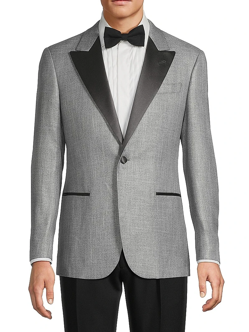 Satin-Lapel Woven Dinner Jacket