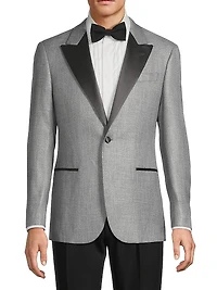 Satin-Lapel Woven Dinner Jacket