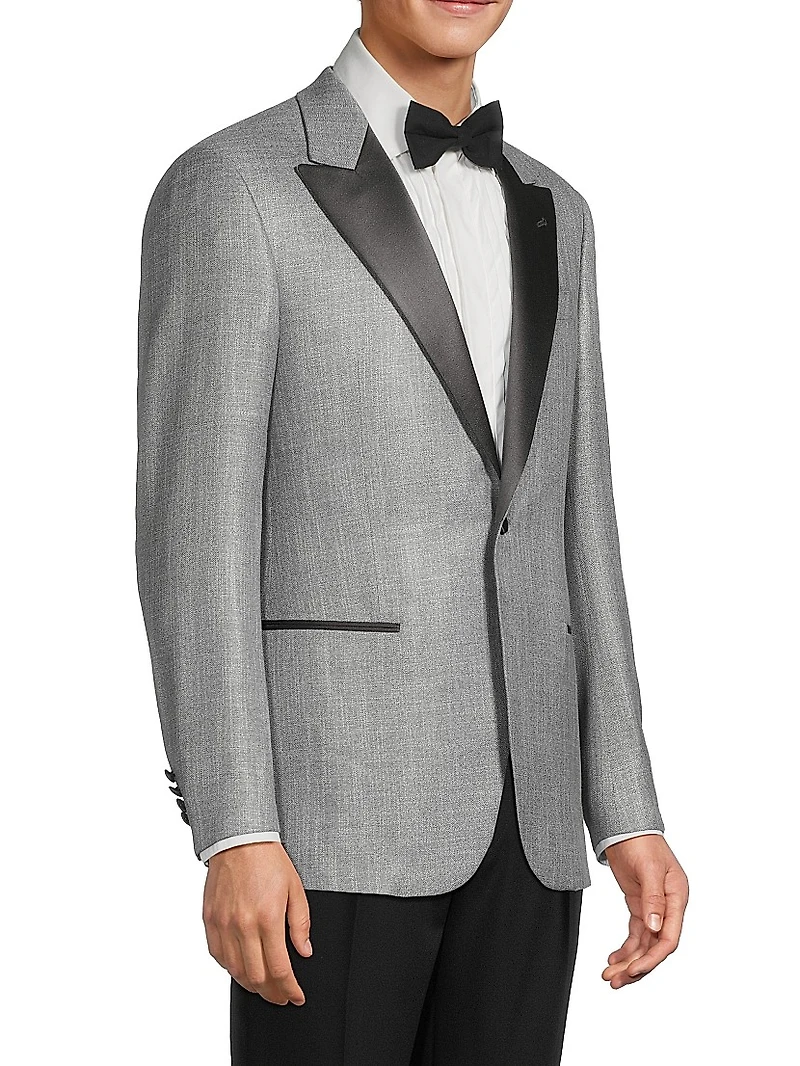 Satin-Lapel Woven Dinner Jacket