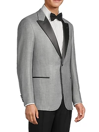 Satin-Lapel Woven Dinner Jacket