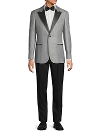 Satin-Lapel Woven Dinner Jacket