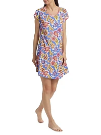 The Bridgette Floral Cap-Sleeve Dress