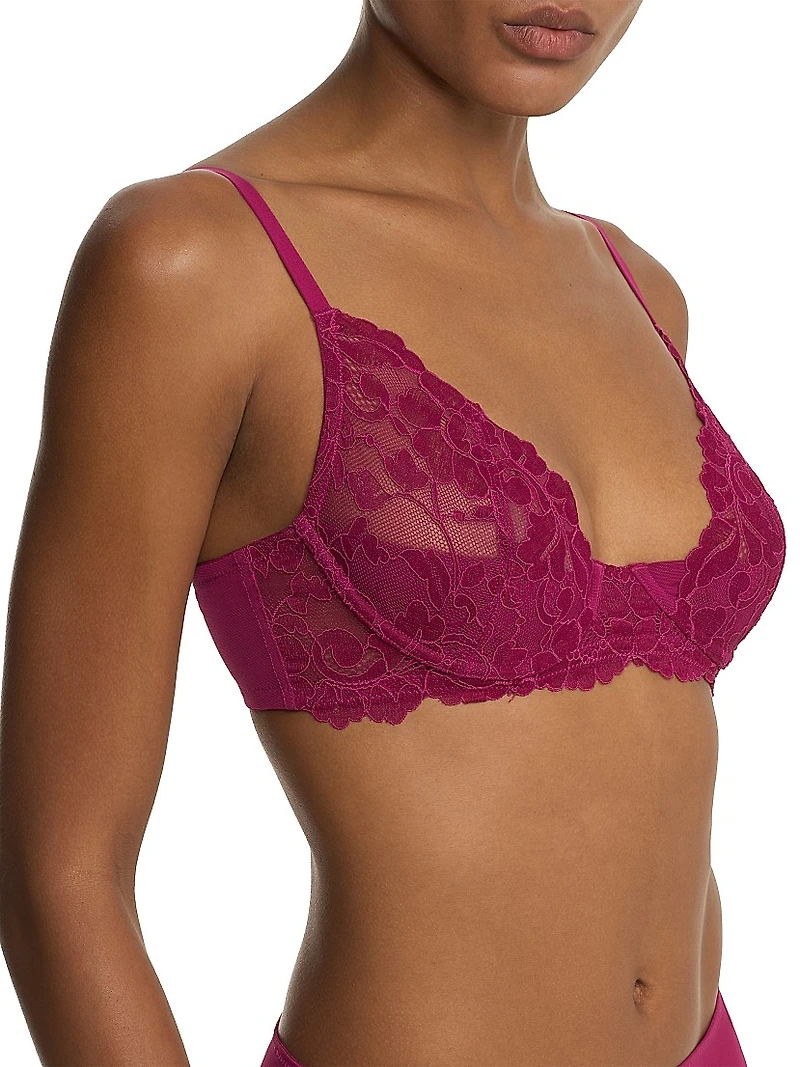 Peony Lace Plunge Unlined Underwire Bra