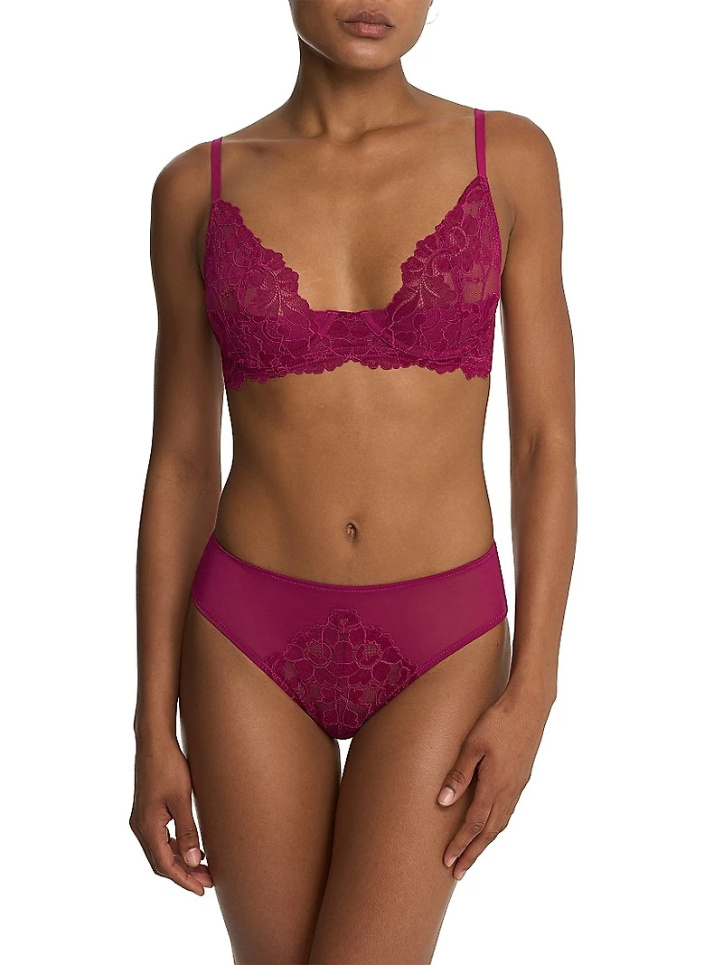 Peony Lace Plunge Unlined Underwire Bra