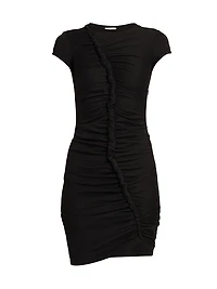 Gathered Cotton Body-Con Minidress