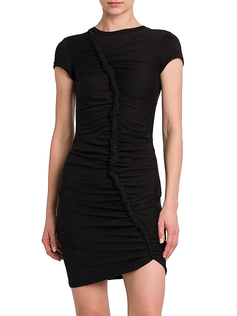 Gathered Cotton Body-Con Minidress