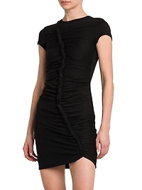 Gathered Cotton Body-Con Minidress
