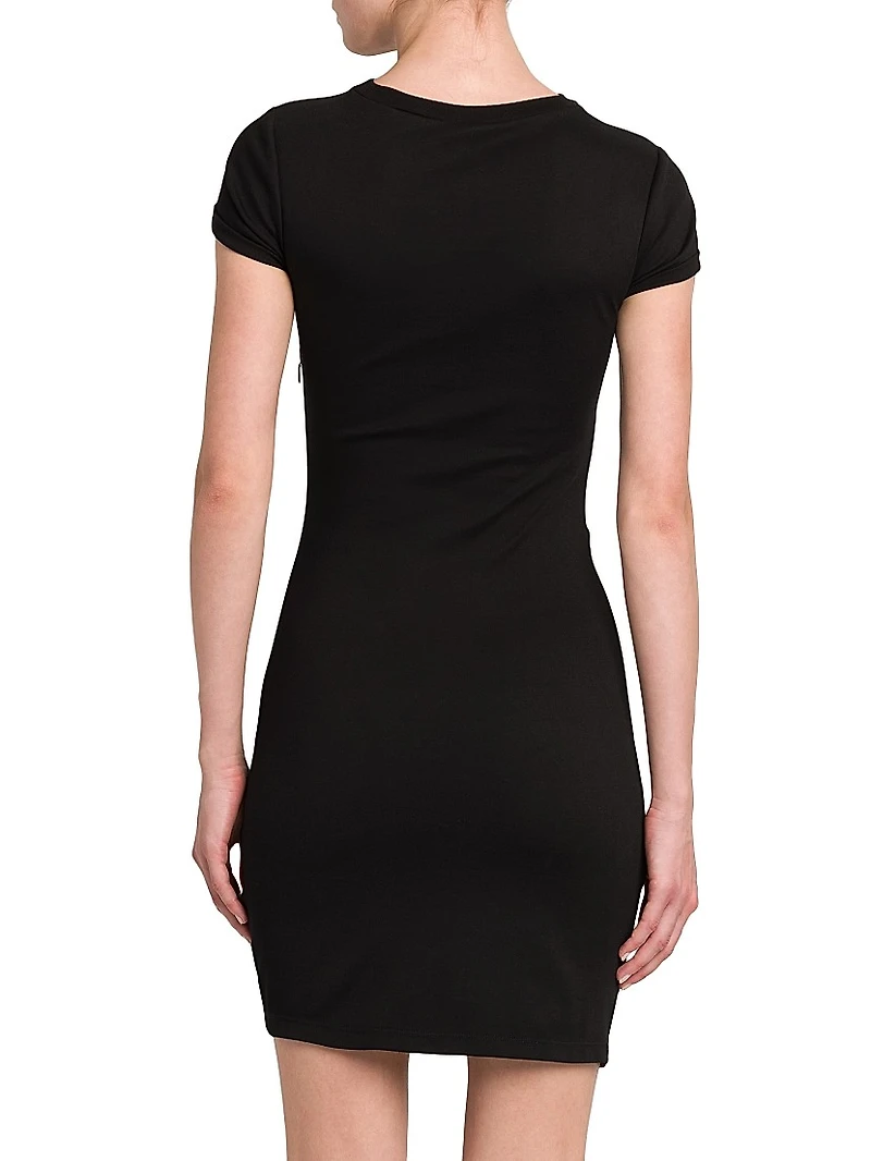 Gathered Cotton Body-Con Minidress
