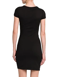 Gathered Cotton Body-Con Minidress