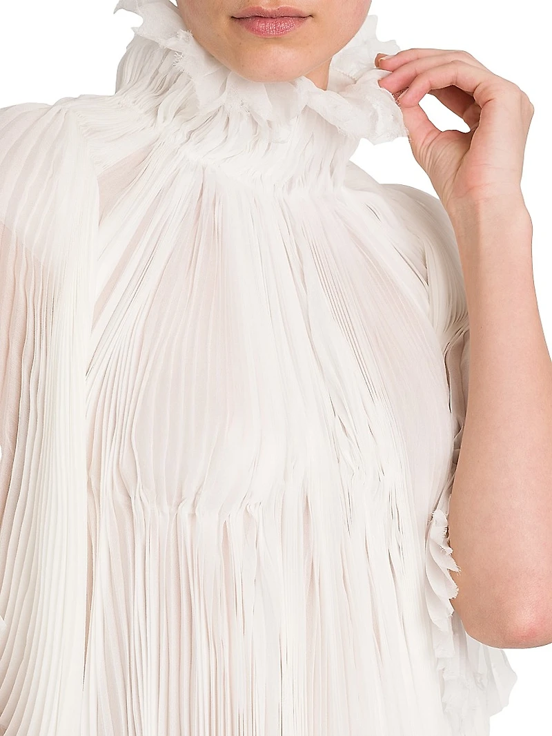 Silk High Neck Blouse