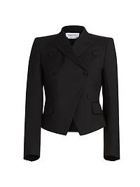 Colorblocked Wool Double-Breasted Jacket