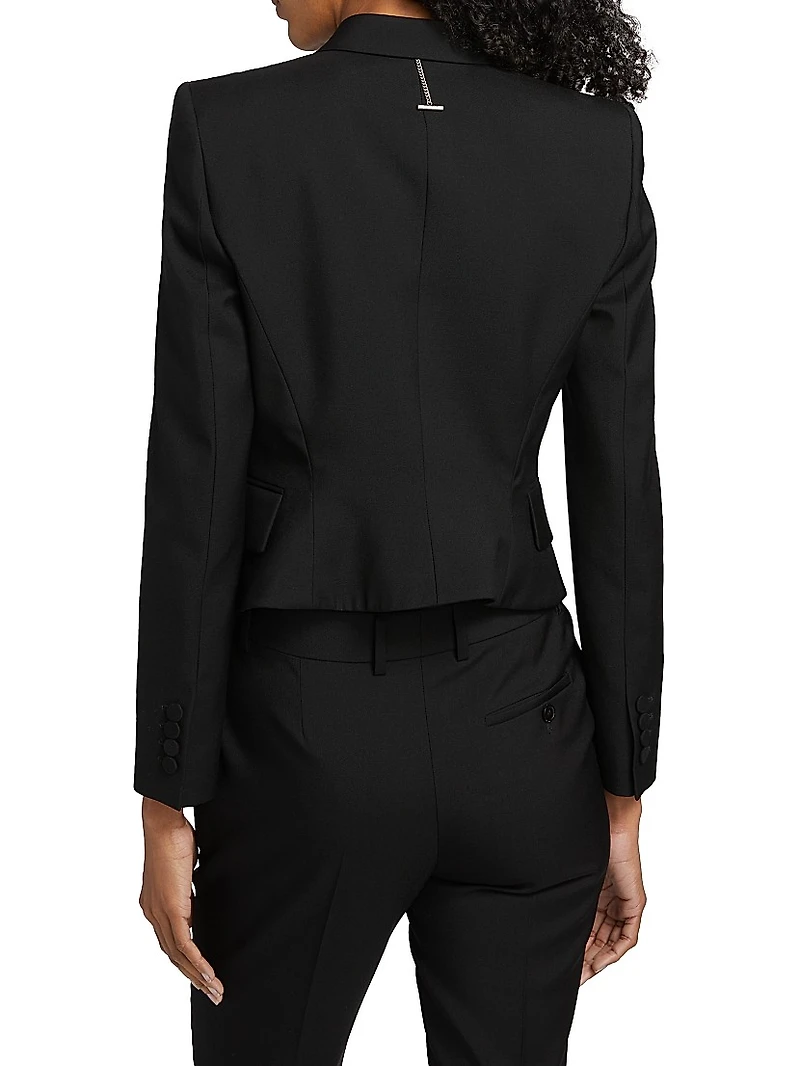 Colorblocked Wool Double-Breasted Jacket