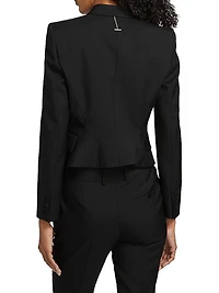 Colorblocked Wool Double-Breasted Jacket