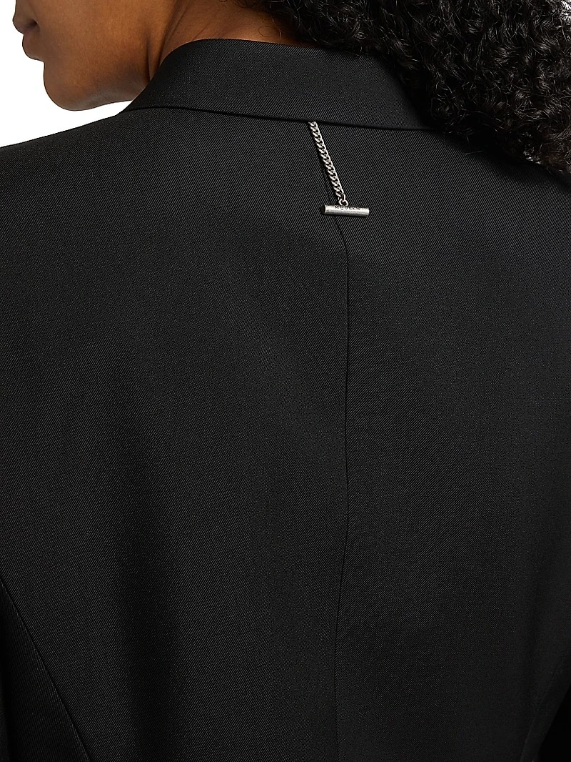 Colorblocked Wool Double-Breasted Jacket