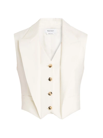 Wool Sleeveless Tailored Jacket