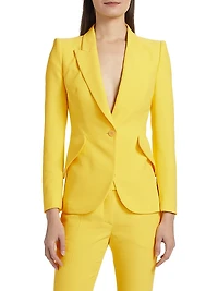 Peak Shoulder One-Button Blazer