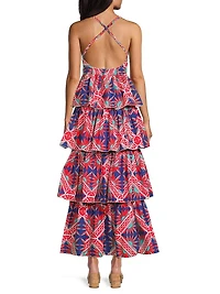 Nevada Geometric Tiered Maxi Dress