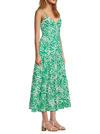 Brittany Leafy Tiered Midi-Dress