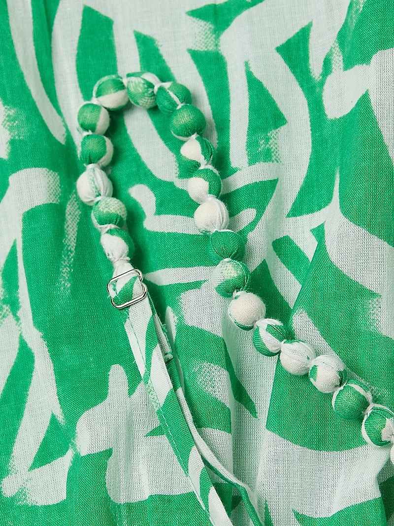 Brittany Leafy Tiered Midi-Dress