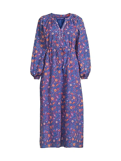 Amalfi Cotton Floral Midi Dress