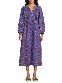 Amalfi Cotton Floral Midi Dress