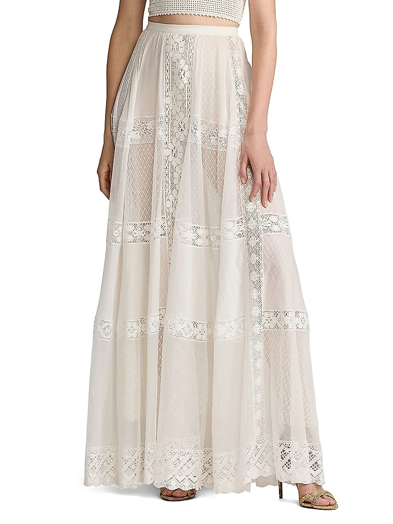 Cotton-Silk Voile Maxi Skirt