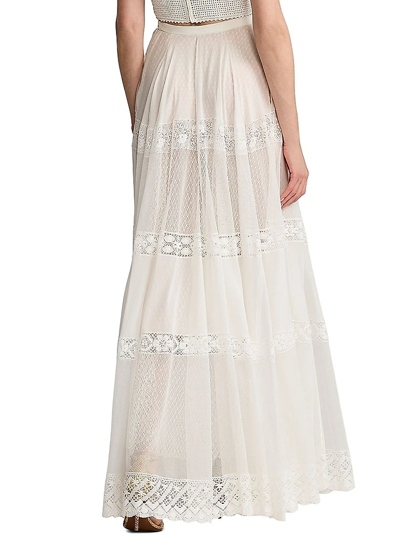 Cotton-Silk Voile Maxi Skirt